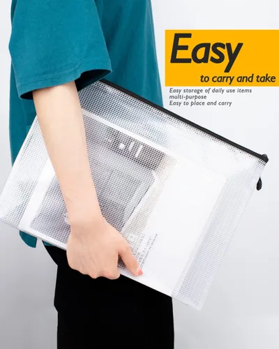 Vista 7 de SUNEE Bolsa de malla de 4 x 9 pulgadas (negro, paquetes de 30) – Bolsas impermeables con cremallera para suministros de oficina escolar