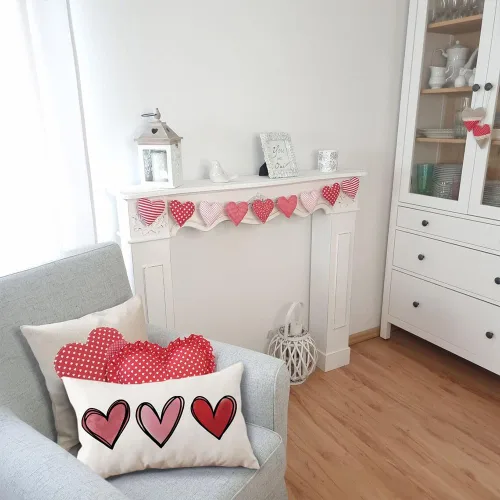 Vista 2 de DFXSZ Fundas de almohada del día de San Valentín de 12 x 20 pulgadas, almohadas de corazón rosa para el día de San Valentín, fundas de almohada