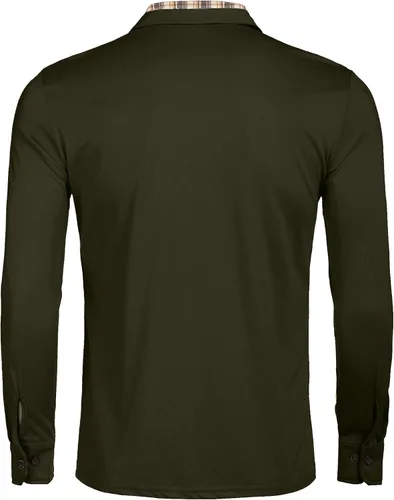 Vista 5 de Polera polo clásica Coofandy de hombre, con manga corta y cuello plisado