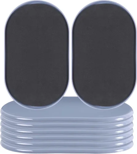 Vista 9 de Deslizadores de muebles grandes reutilizables para alfombras y suelos de madera dura, paquete de 8 almohadillas protectoras ovaladas de 9-1/2
