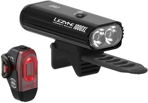 Vista 4 de LEZYNE Connect Smart 1000XL y KTV Drive Pro - Combo de luz de ciclismo inteligente Faro de aluminio CNC de 1000 lúmenes y kit de luz trasera gran