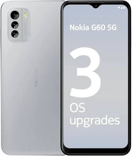 Vista 5 de Nokia G60 5G Android 14 Dual SIM Smartphone desbloqueado 6/128 GB Pantalla de 6.58 pulgadas Cámara triple de 50 MP Gris hielo