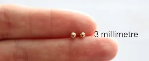 Vista 6 de Pendientes de Tuerca Pequeña de Bola para Mujer, Pendientes Delicados de 2mm 3mm 4mm para Cartílago, Hélice, Segundo Lobule, Piercing de Acero
