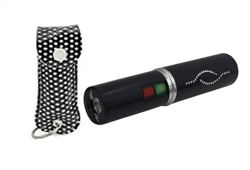 Vista 4 de Kit de defensa personal para mujer con spray de pimienta y pistola aturdidora de lápiz labial con linterna, 25 ráfagas, carga dolorosa de 1.6 µC