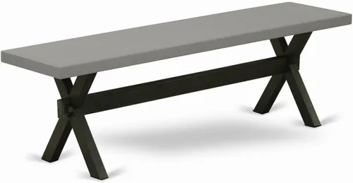 Vista 33 de East West Furniture VB026 Banco de comedor moderno estilo V con asiento de madera maciza, 60 x 15 x 18 pulgadas, multicolor