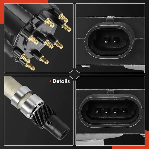 Vista 8 de A-Premium Distribuidor de encendido con tapa y rotor compatible con Chevy, vehículos GMC - V8 5.0L, 5.7L, 7.4L - C/K 1500 2500 Pickup, Camaro