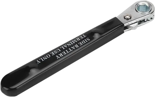 Vista 6 de Llave de terminal lateral, 5/16" 6 puntos extremo aislado mango lateral terminal de batería llave de trinquete herramienta de reparación automática