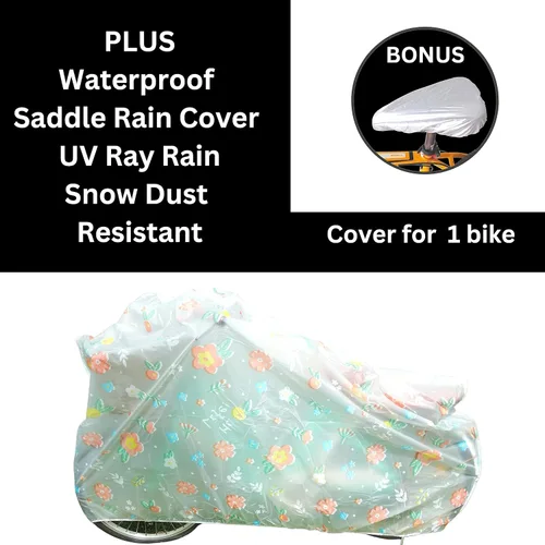 Vista 7 de Funda para bicicleta, bonita funda transparente para almacenamiento al aire libre, impermeable, material antidesgarros, lluvia, nieve, polvo