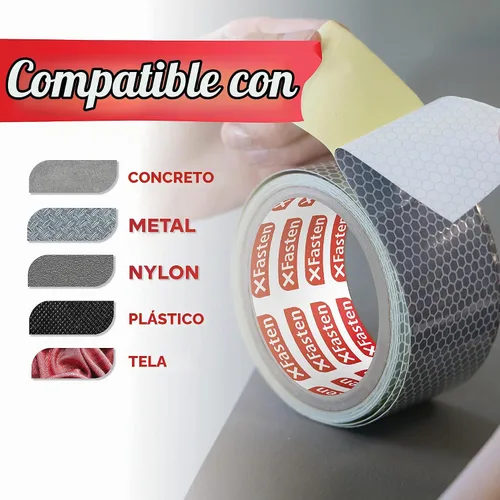Vista 8 de XFasten Cinta reflectante, rojo y blanco, 2 pulgadas por 5 yardas, alta intensidad, cinta de seguridad DOT-C2, impermeable, reflector de remolque