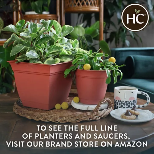 Vista 8 de The HC Companies, Eclipse - Maceta cuadrada de 12 pulgadas, con platillo, maceta para sembrar flores, verduras y hierbas en interiores y exteriores