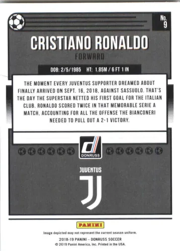Vista 2 de Fútbol Pro 2018-19 Donruss #9 Cristiano Ronaldo