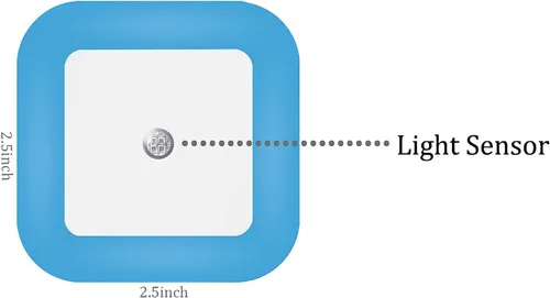 Vista 4 de Paquete de 4 luces nocturnas de color azul brillante, enchufe a la luz de pared con sensor de luz (diseño único de cubierta azul)