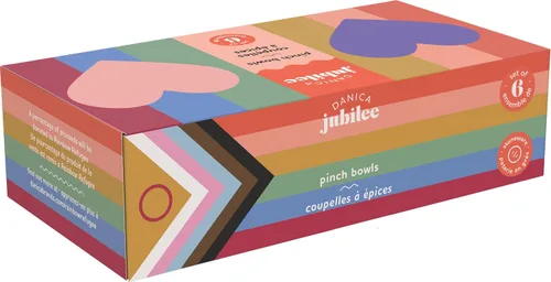 Vista 8 de Jubilee - Cuencos coloridos de cerámica, 6 piezas, 2 onzas, aptos para lavavajillas y microondas