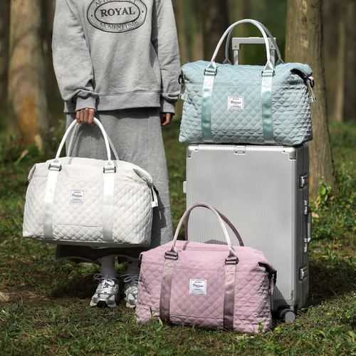 Vista 2 de Bolsa de lona de viaje, bolsa de gimnasio deportiva, bolsa de hombro para fin de semana para mujer