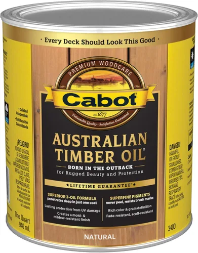 Cabot Aceite de madera australiano, natural, 1 cuarto de galón