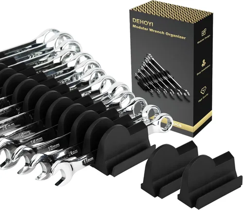 DEHOYI 24 organizadores modulares de llaves para cajones de herramientas, estante para llaves con etiquetas métricas y SAE, soporte perfecto para