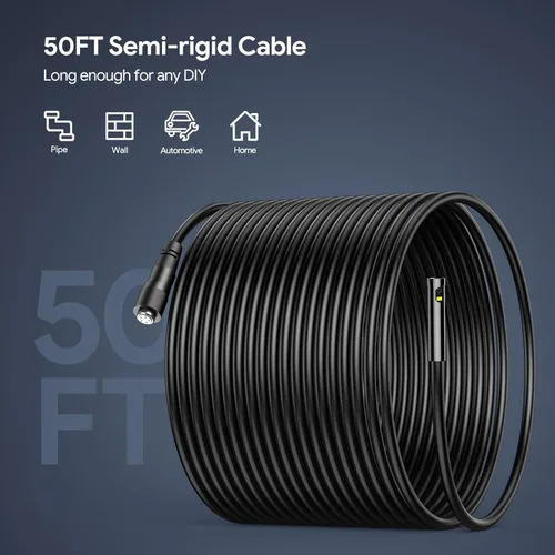 Vista 2 de DEPSTECH Cámara endoscopio IPS mejorada de 5 pulgadas con luz, boroscopio HD de 1080P para inspección de alcantarillado, cámara de fontanería