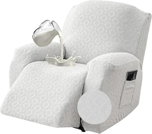 Vista 26 de Gennia - Funda impermeable para silla reclinable, fundas elásticas para sofá reclinable con bolsillos, fundas lavables para sillón reclinable Lazy