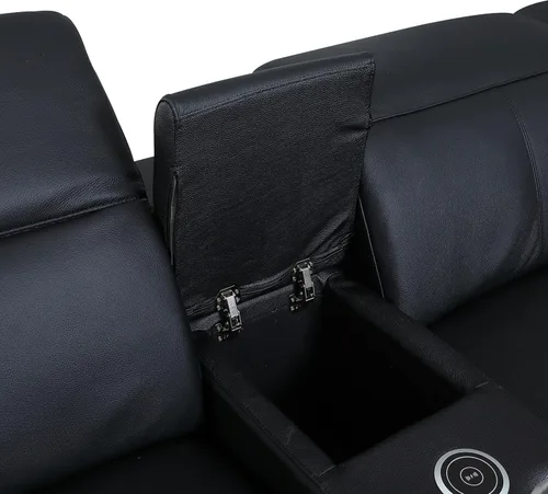 Vista 36 de BlackJack Furniture Venice - Sofá modular de cuero italiano de grano superior de 5 piezas con 3 reclinables eléctricos, reposacabezas ajustable