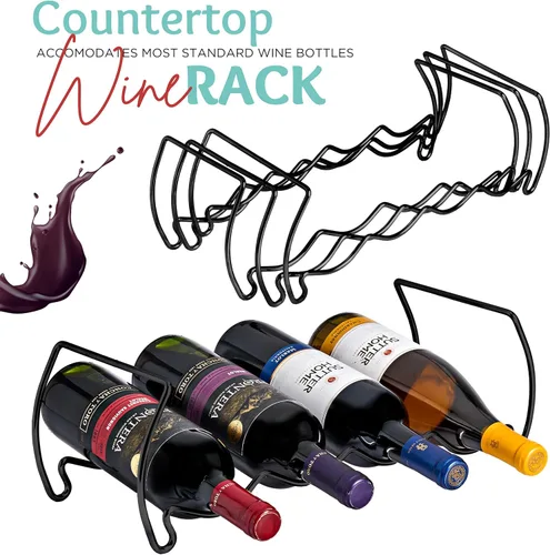 Vista 6 de Sorbus Botellero apilable de 3 niveles, estantes de vino de estilo clásico para botellas, perfecto para bar, bodega, sótano, gabinete, despensa