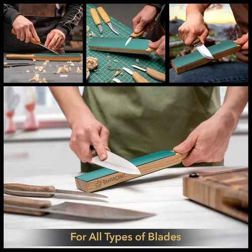 Vista 8 de BeaverCraft SC01 Juego de cinceles de tallado de madera S15 Kit de tallado de madera LS6P1 Kit de Stropping Set de cuero Strop Set