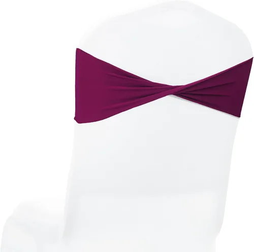 Vista 20 de MDS - Paquete de 100 cintas elásticas de elastano para sillas de comedor, lazos sin hebilla deslizante, ajuste universal para bodas, baby shower
