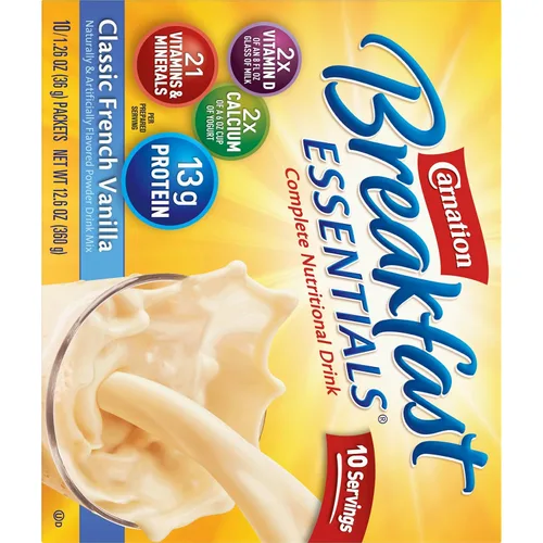 Vista 4 de Carnation Breakfast Essentials Instant Breakfast Classic French Vanilla 10ct 2 pack