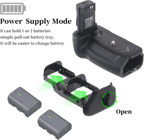 Vista 5 de FocusFoto Soporte vertical de batería multi Power Pack para Canon EOS R6 Mark II, R6II, R5 R6 R5C sin espejo reemplazo de cámara para BG-R10