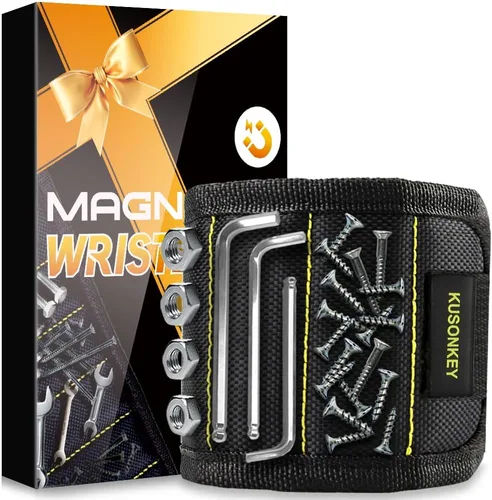 Valentines Day Gifts for Him,KUSONKEY Magnetic Wristband Tool Gift for Men Who have Everything,Wrist Magnetic Screw Holder with Strong Magnets for