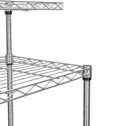 Vista 6 de Estante para panaderos con ruedas, carrito de microondas de cocina con almacenamiento, carrito de alambre ajustable de 4 niveles de altura