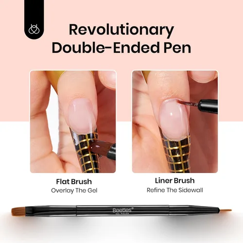 Vista 4 de Beetles - Gel duro 8 en 1, 2.12 oz, gel transparente para extensión de uñas, esculpir y superponer alta dureza con accesorios de uñas para uso