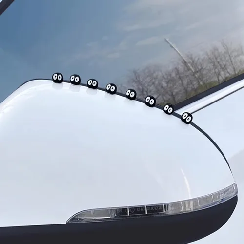 Vista 2 de Espejo Retrovisor de Coche Soot Sprite - 25 Piezas de Accesorios de Coche de Dibujos Animados Soot Sprites para la Decoración Interior del Coche