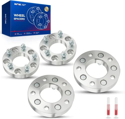Vista 51 de KAX Espaciadores de rueda de 4 x 4.25 pulgadas de 1 pulgada para enfoque, fiesta, espaciadores centrados de 4 lengüetas con orificio de cubo