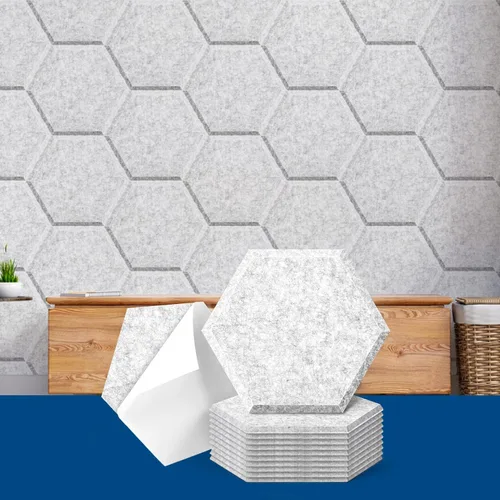 Vista 9 de Art3dwallpanels Paquete de 12 paneles acústicos autoadhesivos, paneles de pared insonorizados de 14" X 12" X 0.4", paneles de absorción de sonido