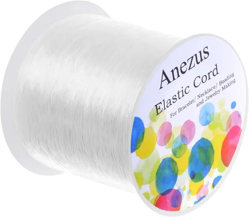 Vista 7 de Anezus Cuerda elástica para pulseras, cordón elástico de 0.028 in para hacer joyas, cuentas y manualidades