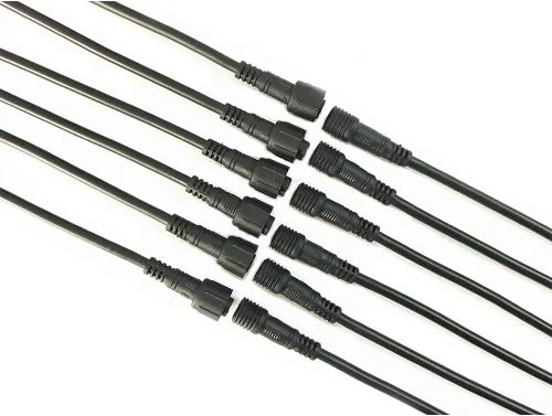 6 pares negros de 4 pines impermeables macho hembra cable conector RGB LED tira con goma, conector RGB LED, cable conector impermeable RGB LED,