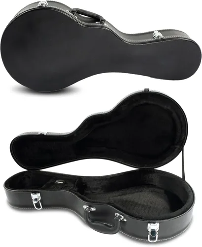Vista 7 de Ktaxon A-Style - Estuche rígido para mandolina, funda de piel rígida de lujo, funda protectora de madera con interior de felpa