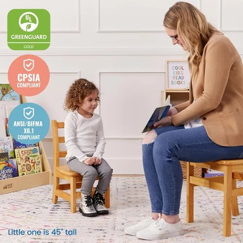 Vista 6 de Silla ECR4Kids montada con espalda escalonada de 3 peldaños, Natural, 2