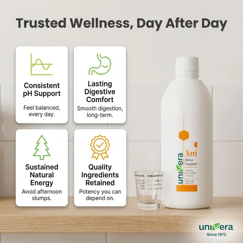 Vista 7 de Univera km Suplemento líquido de potasio, equilibrio de pH, apoyo a la digestión, suplementos minerales con magnesio, fórmula original de Karl