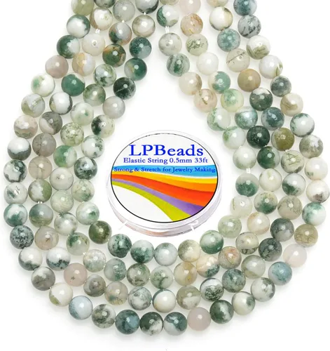 Vista 42 de LPBeads 100 Cuentas de 8mm Cuentas Redondas Naturales de Chakra, Cuentas Sueltas de Piedra Preciosa Redondas para Hacer Joyas con Cordón Elástico
