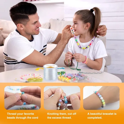 Vista 2 de Cuerda elástica de 0.031 in, alambre de pesca transparente para colgar, cordón elástico de cristal de 39.4 pies para pulseras, abalorios, joyas