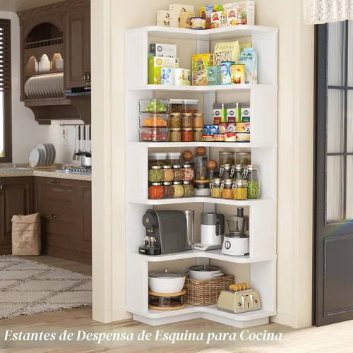 Vista 7 de Armocity Estantería de Libros de Esquina - Estantería de Libros de Esquina de 6 Niveles Etagere con Deflector, Estante de Exhibición Independiente