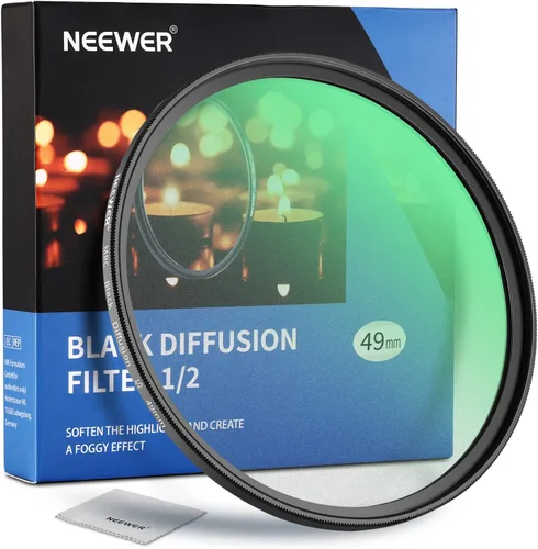 NEEWER Filtro de difusión negra de 1/2 de 1.929 in, filtro de efecto cinematográfico de ensueño, ultra delgado, resistente al agua, resistente a los