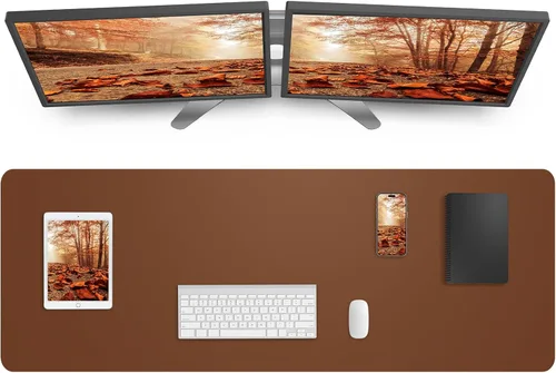 Vista 11 de Almohadilla grande para escritorio, alfombrilla para mouse, tapete para escritorio de oficina, protector de escritorio de piel sintética