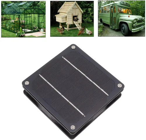 Vista 4 de Solar Powered Exhaust Fan, 5w Solar Panel Powered Fan, Energy Saving Monocrystalline Solar Panel Fan Mini Ventilator for Chicken, Ventilation Fans