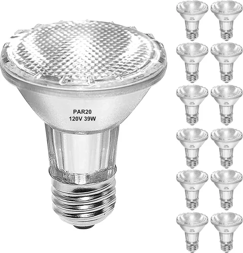 Vista 8 de PAR20 Flood 39W 120V Bombillas halógenas 6 piezas, PAR20 39W ECO Bombilla halógena blanca cálida 2700K, bombilla halógena Par20 E26 Dimitable 1755