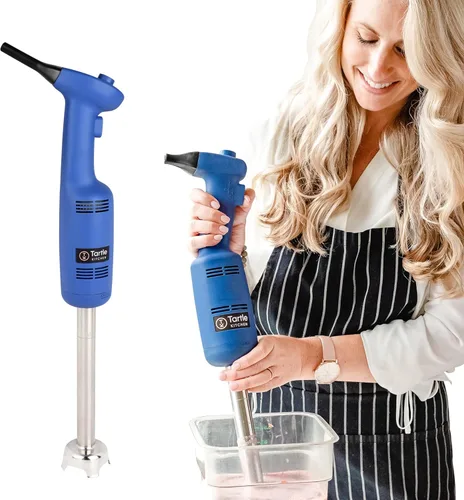 Vista 15 de Batidora de inmersión de mano de 220 W, acero inoxidable de 7 pulgadas con 8 velocidades, 110 V + cobertura de 1 año y soporte de chef profesional