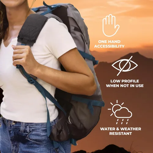 Vista 8 de Phone Holster with Clip - Hook Loop Nylon Cellphone Holster Compact Pouch, Backpack Shoulder Strap Accessory - Multifunctional StrapPack Pouches for