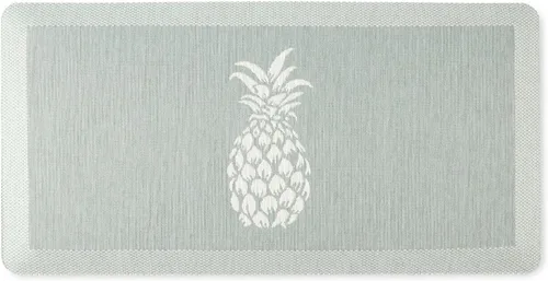 Vista 14 de Martha Stewart Aloha Modern - Tapete de cocina con infusión de aire antifatiga con diseño de piña, gris, 19.6 x 32 pulgadas