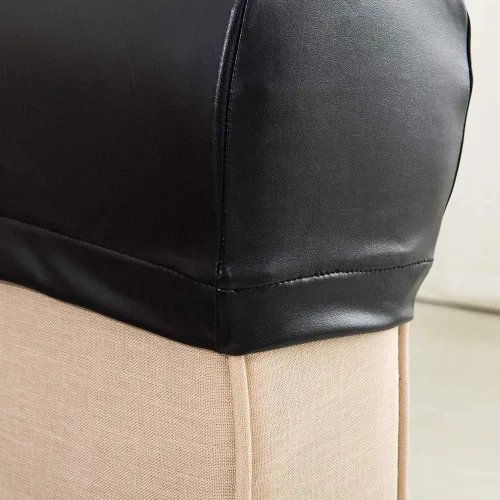Vista 7 de Juego de 2 fundas para reposabrazos de sofá, funda elástica para sillón, de piel sintética, antideslizante, protector de muebles para sofá, silla